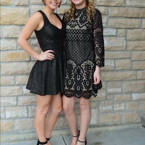 Black Lace Long Sleeve Dress